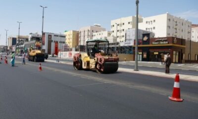 إنجاز أعمال تطوير ورفع كفاءة طريق الملك خالد شرق الطائف