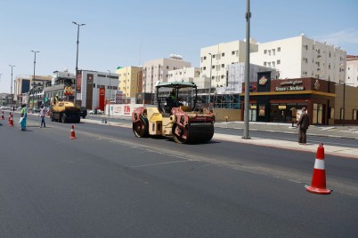 إنجاز أعمال تطوير ورفع كفاءة طريق الملك خالد شرق الطائف