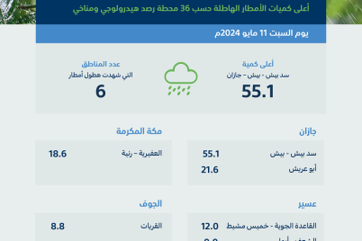 "البيئة" ترصد هطول أمطار في 6 مناطق