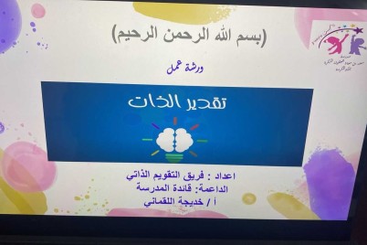 ابتدائية سعد بن معاذ للطفولة المبكرة تنفذ ورشة عمل " تقدير الذات "